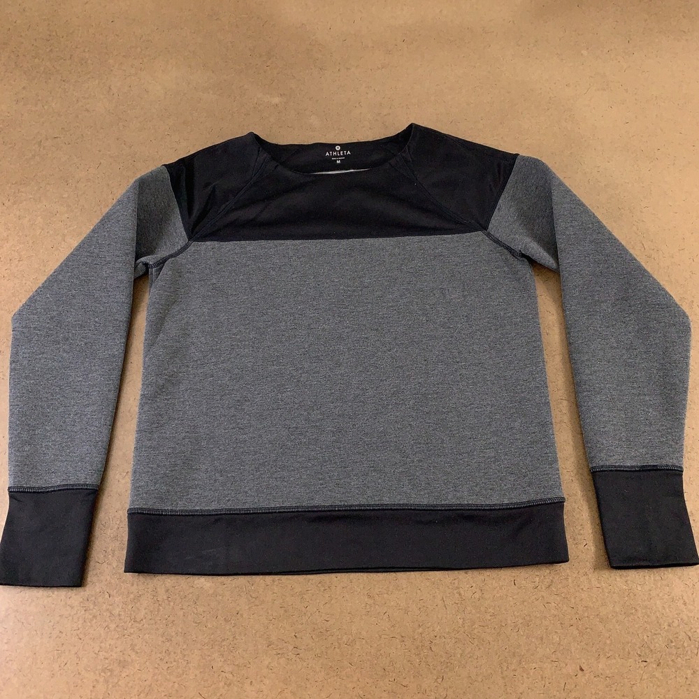 Athleta Womens Size Medium Fuse Colorblock Scuba Neoprene Pullover Sweater